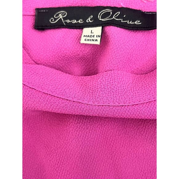 Women's Rose & Olive Pink Sleeveless Tank Top Blouse Large - Picture 4 of 5